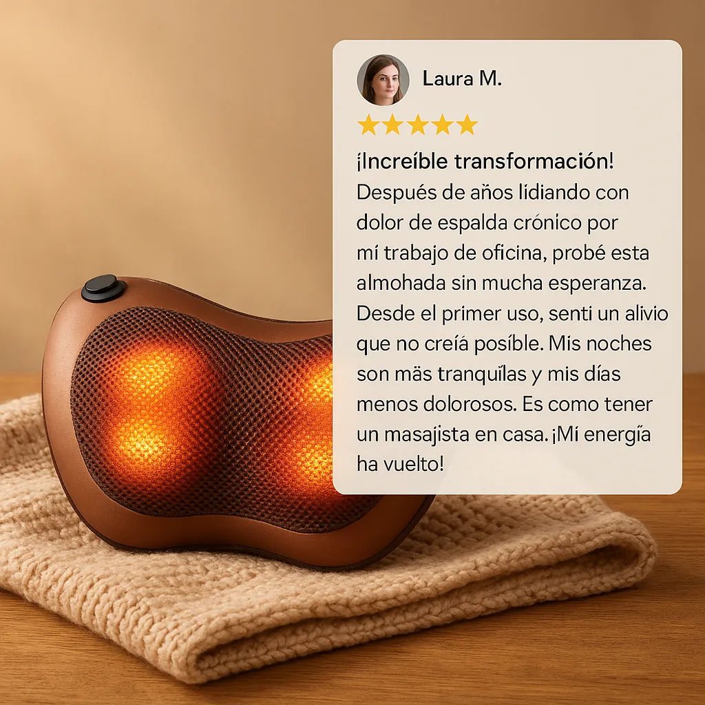 Masajeador de Cuello Eléctrico con Calor - Almohada Cervical Portátil - Tienda Online